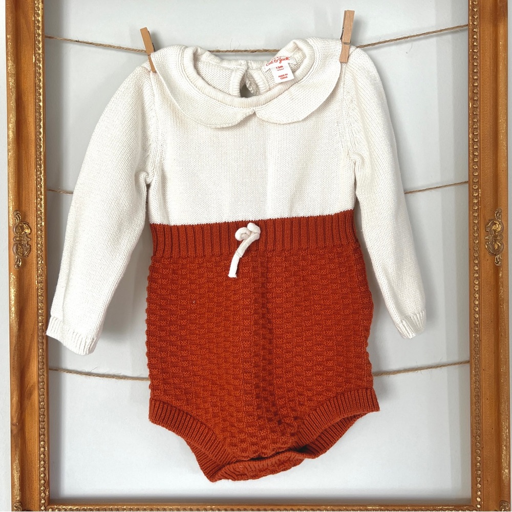 Baby cotton knit romper